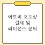 어도비 포토샵 라이선스 결제 고객센터 전화번호 확인