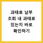 과태료 납부 조회 내 과태료 있는지 바로 확인하기