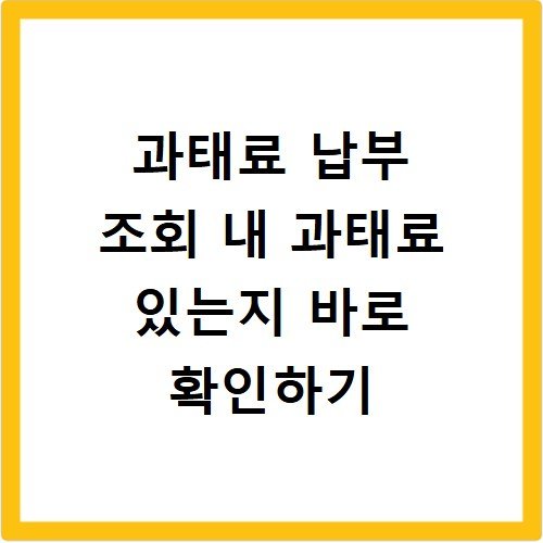 과태료 납부 조회 내 과태료 있는지 바로 확인하기