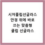 시저플립선글라스 안경 위에 바로 쓰는 맞춤형 클립 선글라스