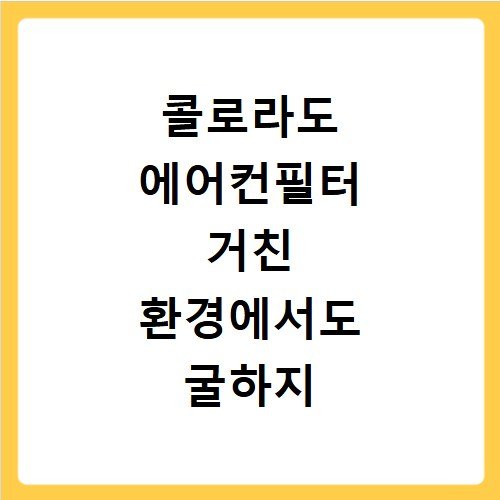 콜로라도 에어컨필터 거친 환경에서도 굴하지 않는 강력 여과 성능