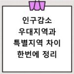 인구감소 우대지역과 특별지역 차이 한번에 정리