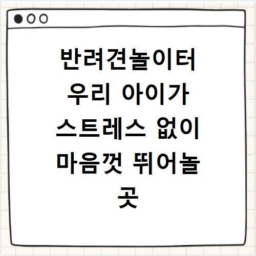반려견놀이터 우리 아이가 스트레스 없이 마음껏 뛰어놀 곳