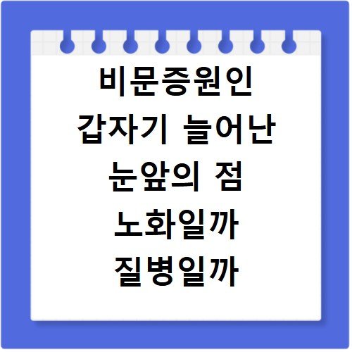 비문증원인 갑자기 늘어난 눈앞의 점 노화일까 질병일까