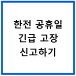 한전 고객센터 공휴일 긴급 고장 및 정전 신고