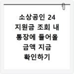 소상공인 24 지원금 조회 내 통장에 들어올 금액 지금 확인하기