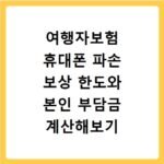 여행자보험 휴대폰 파손 보상 한도와 본인 부담금 계산해보기