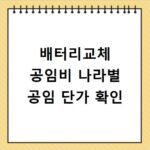 배터리교체 공임비 나라별 공임 단가 확인