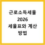 근로소득세율 2026 세율표와 계산 방법