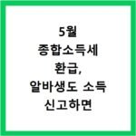 5월 종합소득세 환급, 알바생도 소득 신고하면 돈 돌려받는다