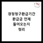 경정청구환급기간 환급금 언제 들어오는지 정리