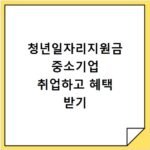 청년일자리지원금 중소기업 취업하고 혜택 받기