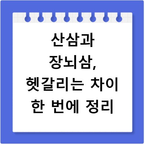 산삼과 장뇌삼, 헷갈리는 차이 한 번에 정리