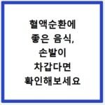 혈액순환에 좋은 음식, 손발이 차갑다면 확인해보세요