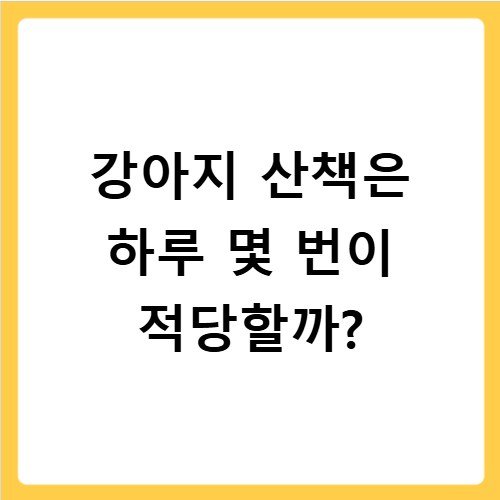 강아지 산책은 하루 몇 번이 적당할까?