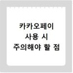 카카오페이 사용 시 주의해야 할 점